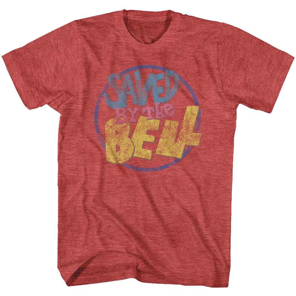 Red Heather Saved by the Bell t-shirt featuring a Saved by the Bell Distressed Logo design