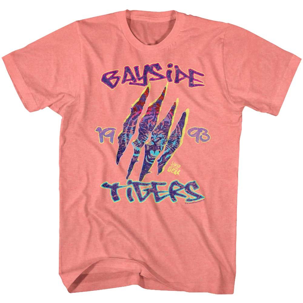 Coral Silk Saved by the Bell t-shirt featuring a Saved by the Bell Retro Bayside design
