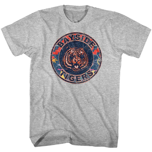 Gray Heather Saved by the Bell t-shirt featuring a Saved by the Bell 80s Logo design