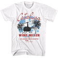 White Step Brothers t-shirt featuring a Catalina Wine Mixer design