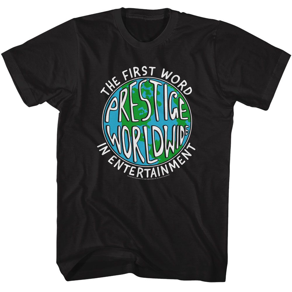 Black Step Brothers t-shirt featuring a Prestige Worldwide design