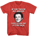 Red Heather Step Brothers t-shirt featuring a Step Brothers Step Brothers If You Touch My Drums design