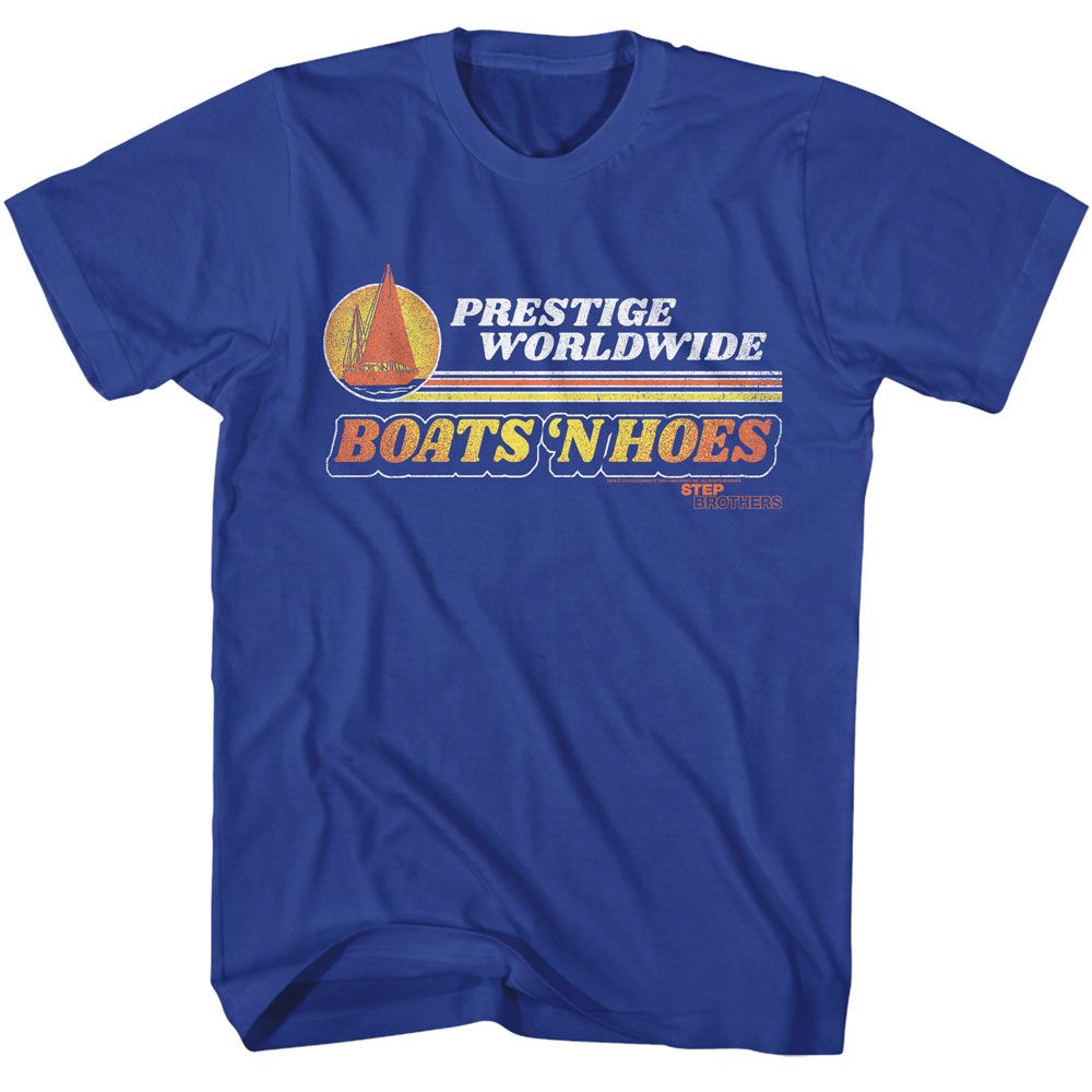 Royal Blue Step Brothers t-shirt featuring a Prestige Worldwide design