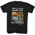 Black Step Brothers t-shirt featuring a Step Brothers Step Brothers Room for Activities design