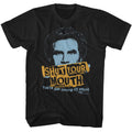 Black Step Brothers t-shirt featuring a Step Brothers Step Brothers Shut Your Mouth design