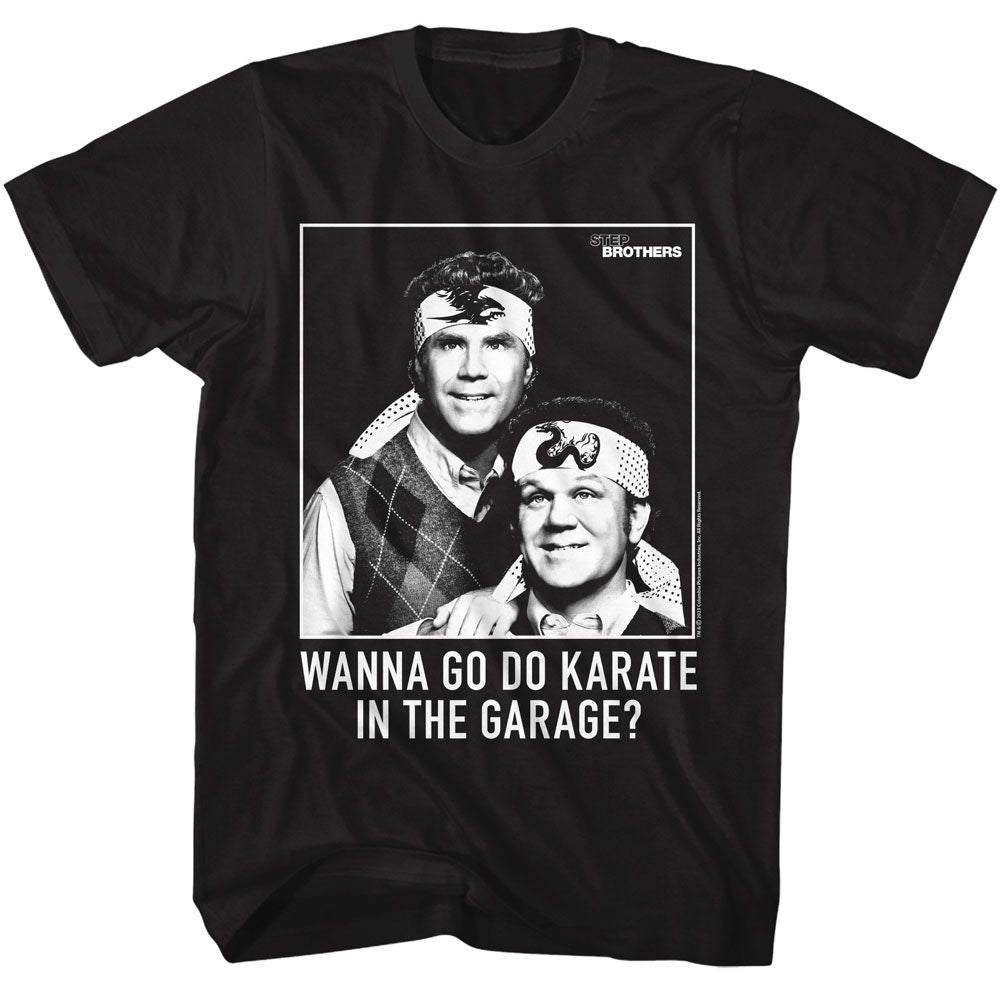 Black Step Brothers t-shirt featuring a Step Brothers Step Brothers Karate design