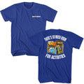 Royal Blue Step Brothers t-shirt featuring a Step Brothers Step Brothers Activities Front Back design