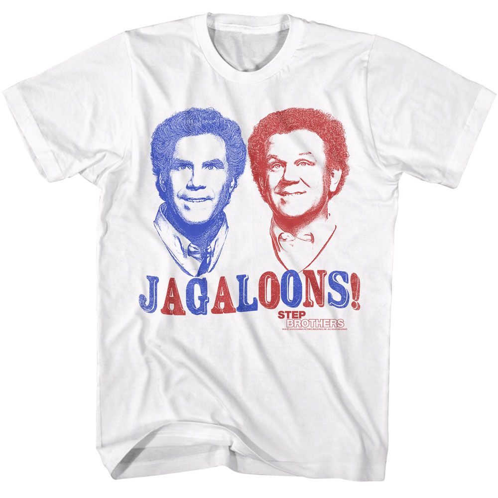 White Step Brothers t-shirt featuring a Step Brothers Step Brothers Jugaloons design
