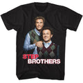 Black Step Brothers t-shirt featuring a Step Brothers Step Brothers Full Color design