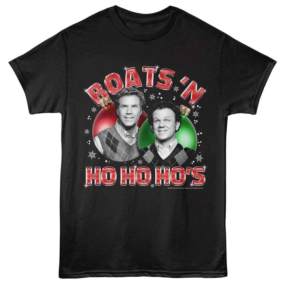 Black Step Brothers t-shirt featuring a Step Brothers Step Brothers Boats N Ho Ho Hos design