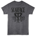 Heather Charcoal Scarface t-shirt featuring a Scarface Scarface Symbol design