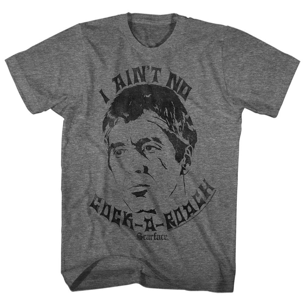 Graphite Heather Scarface t-shirt featuring a Scarface Aint No Cockroach design