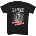 Black Scarface t-shirt featuring a Scarface Say Goodnight design