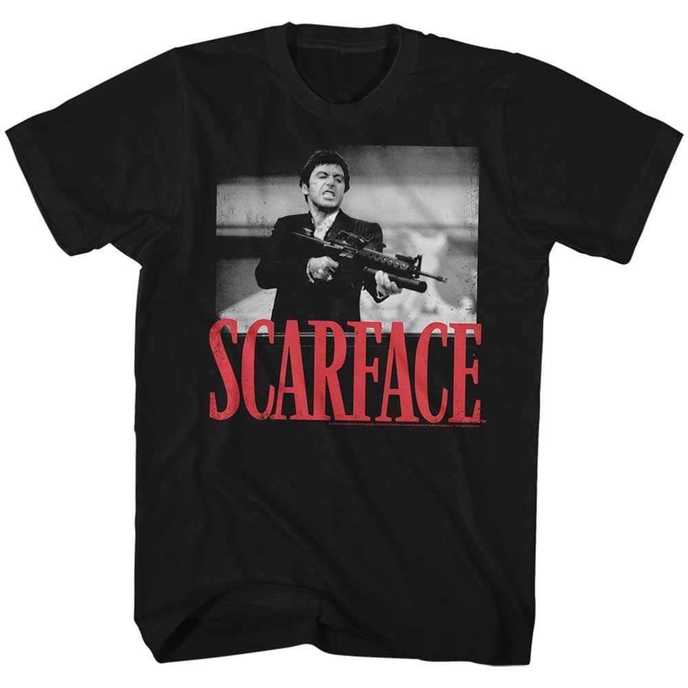 Black Scarface t-shirt featuring a Scarface Shootah design