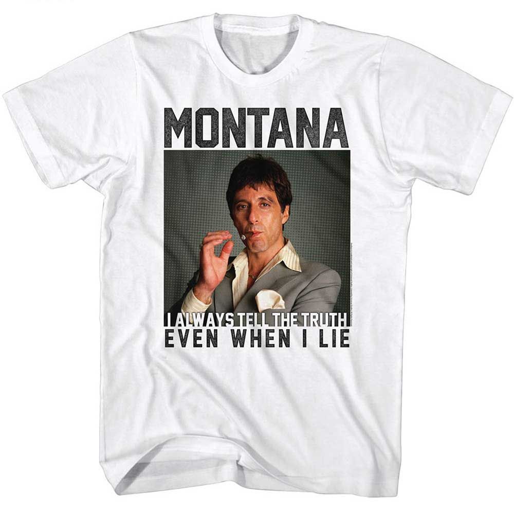White Scarface t-shirt featuring a Scarface Montana design