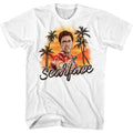 White Scarface t-shirt featuring a Scarface Airbrush design