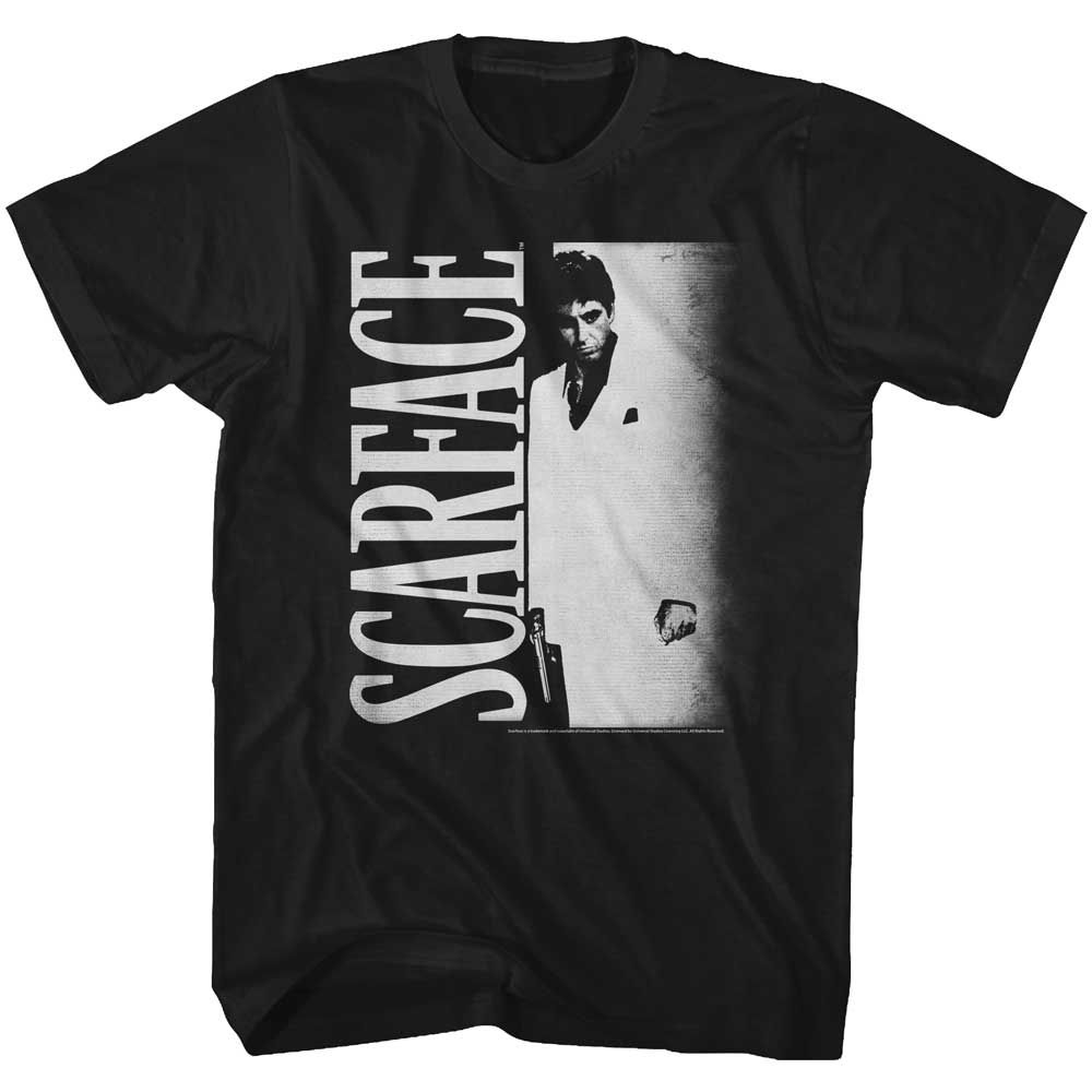 Black Scarface t-shirt featuring a Scarface Lotsowht design