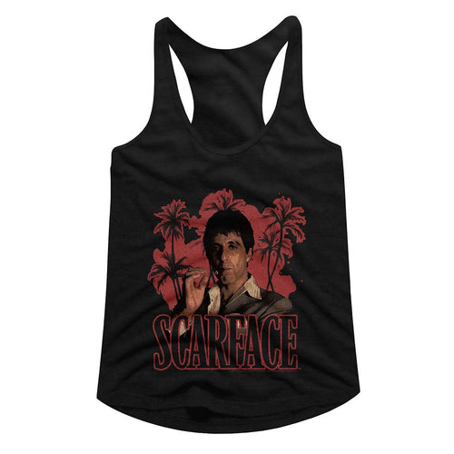 Scarface Ladies Racerback - Rd Palms