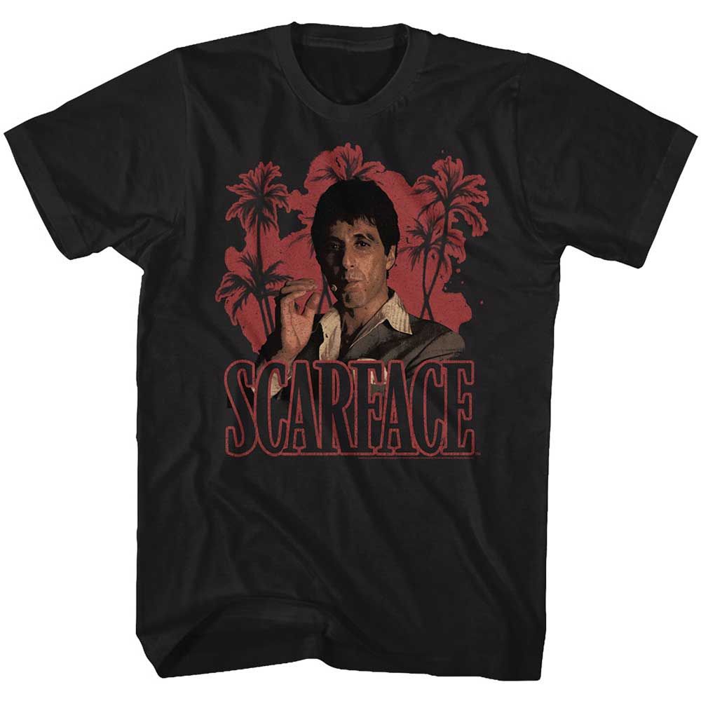 Black Scarface t-shirt featuring a Scarface Rd Palms design