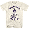 Natural Scarface t-shirt featuring a Scarface Miami 83 design