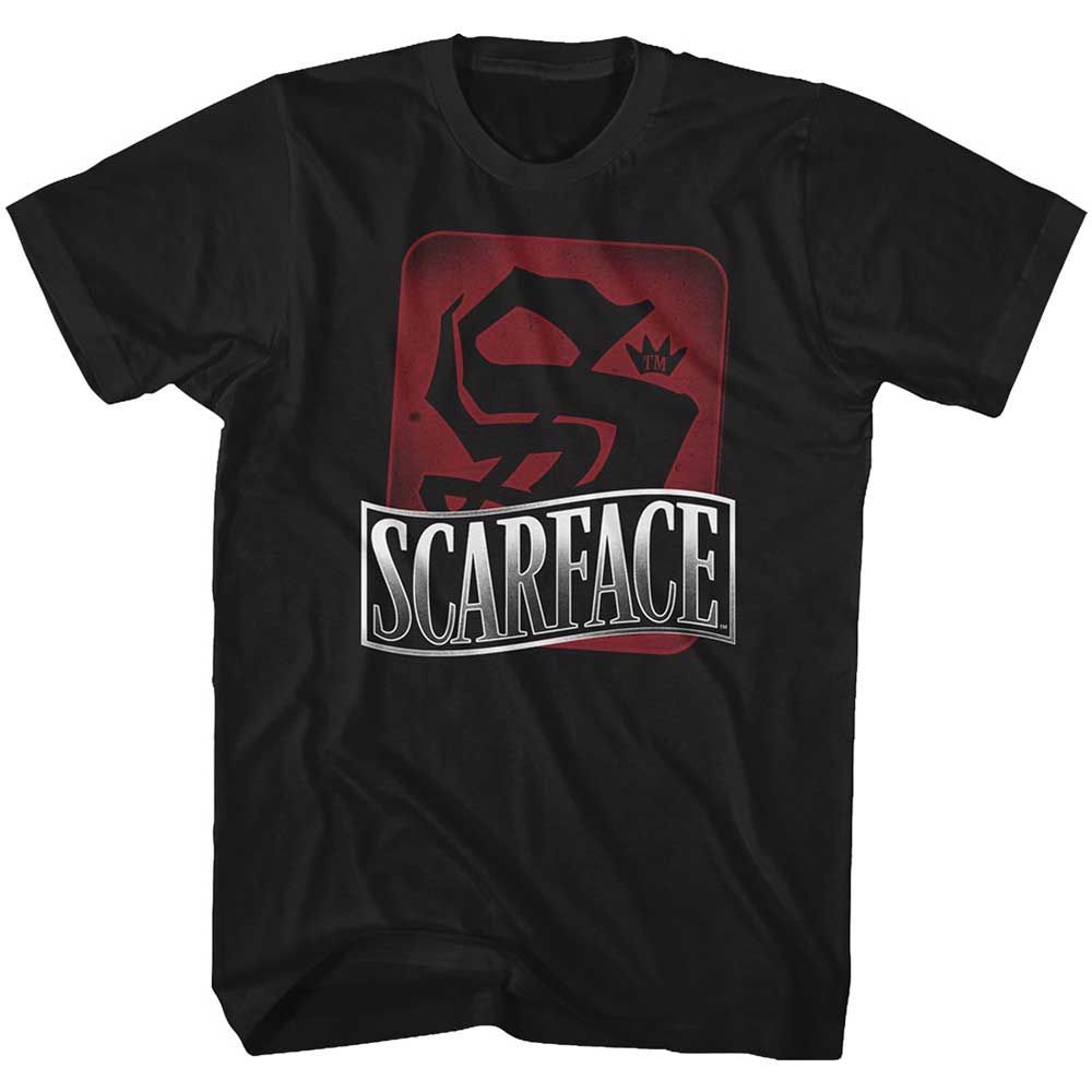 Black Scarface t-shirt featuring a Scarface S Is for Scarface design