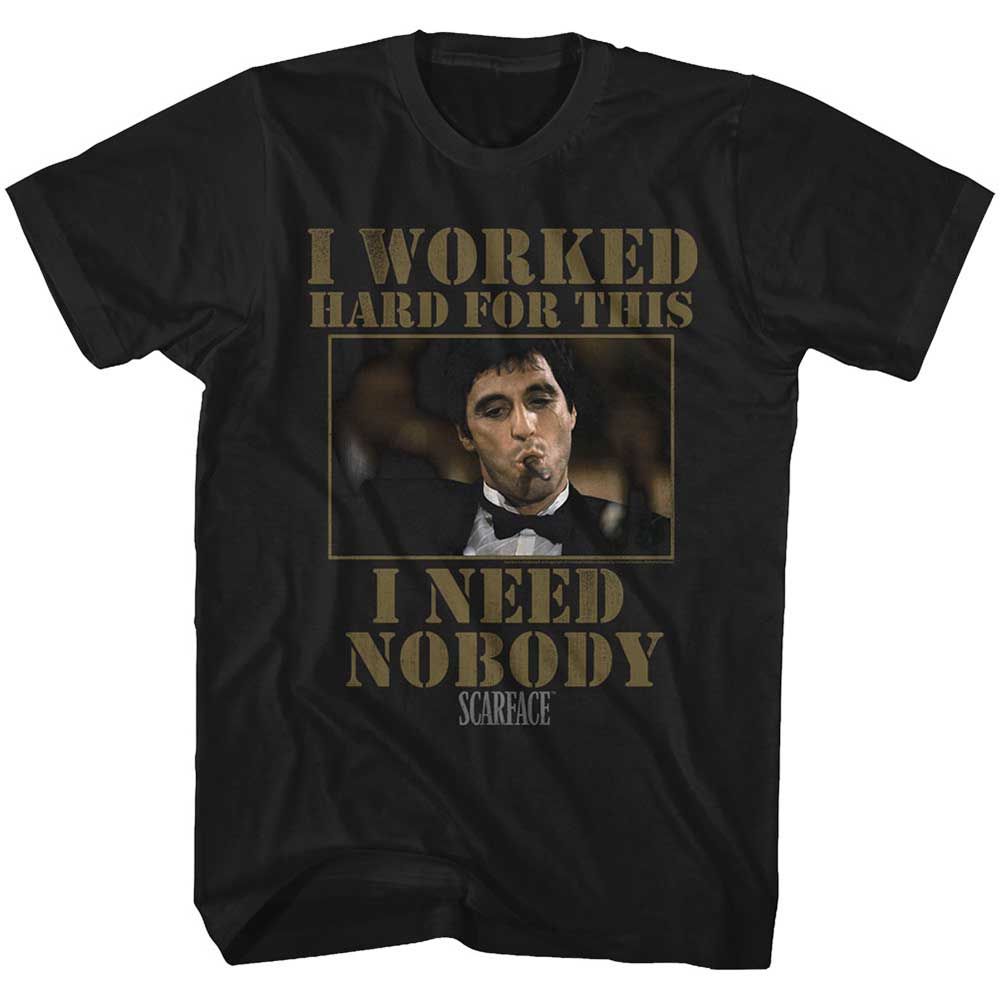 Black Scarface t-shirt featuring a Scarface Nobody design