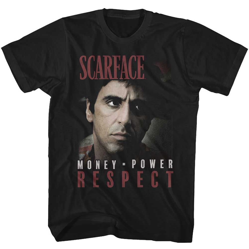 Black Scarface t-shirt featuring a Scarface Mopower design