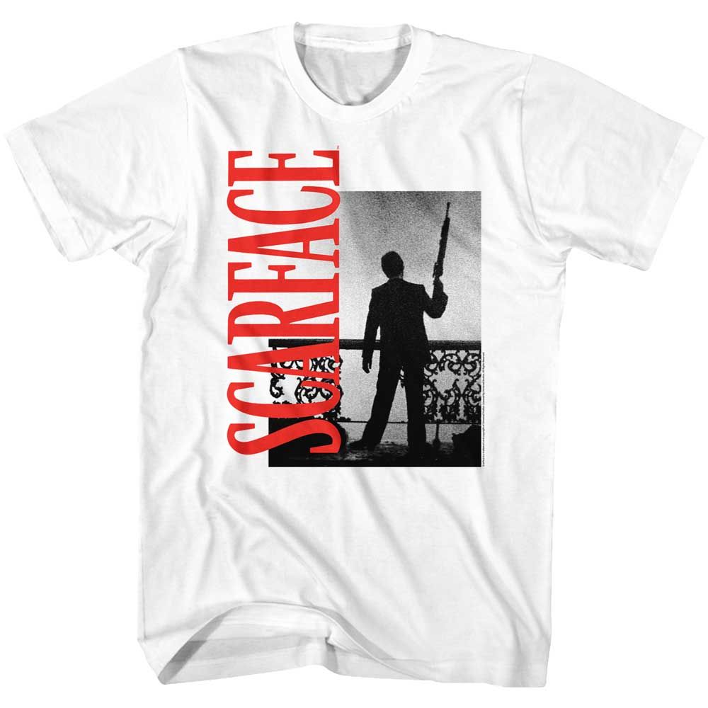 White Scarface t-shirt featuring a Scarface Rd Logo design
