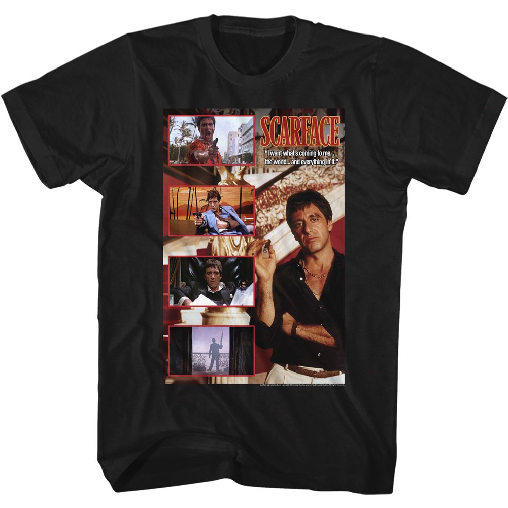 Black Scarface t-shirt featuring a Scarface Composite design
