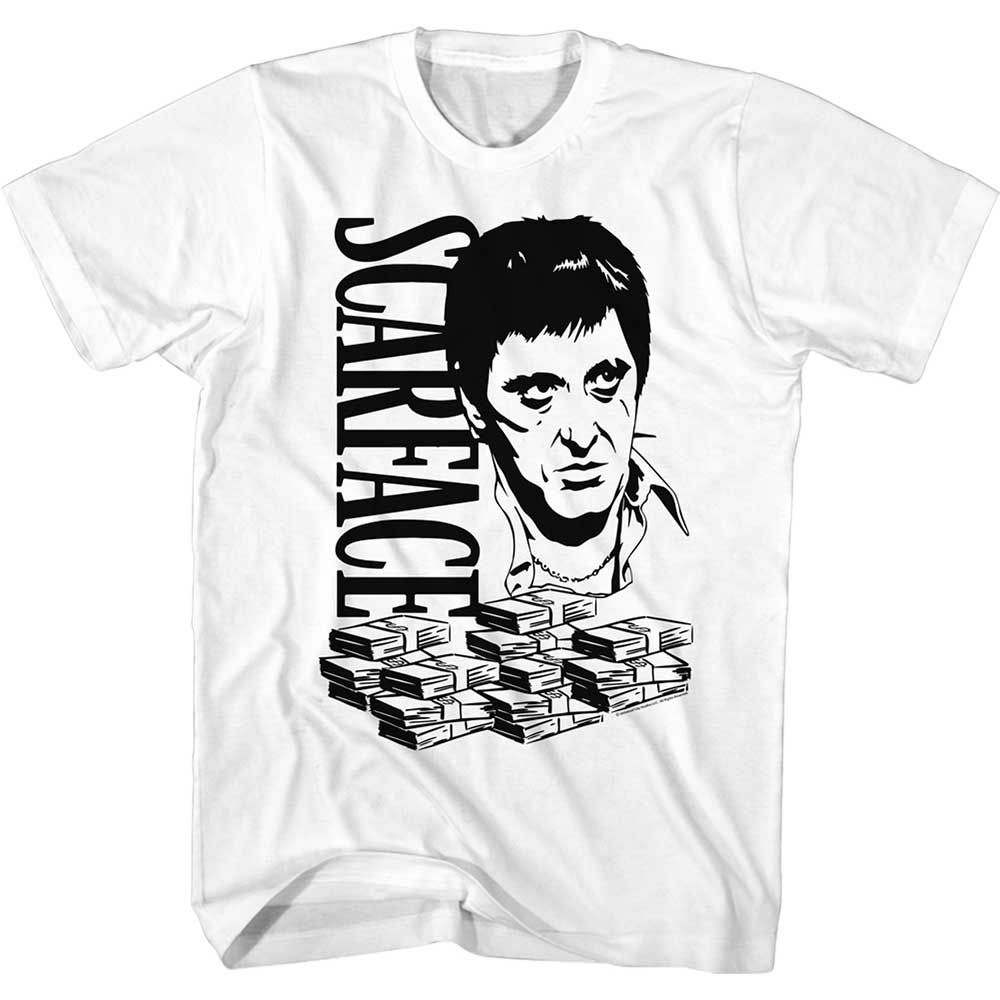 White Scarface t-shirt featuring a Scarface Bigtony design