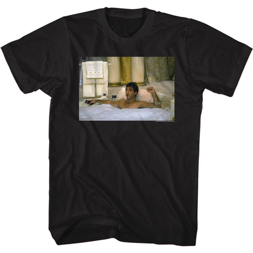 Black Scarface t-shirt featuring a Scarface Bubble Bath design