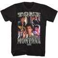 Black Scarface t-shirt featuring a Scarface Scarface Collage 2 design