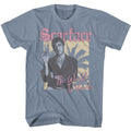 Indigo Heather Scarface t-shirt featuring a Scarface Scarface the World Is Yours design