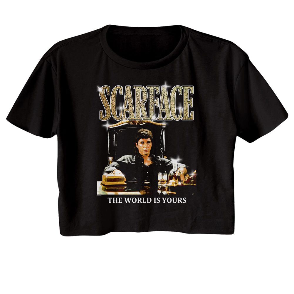 Scarface Ladies Crop Top - Scarface Gold Logo
