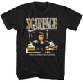 Black Scarface t-shirt featuring a Scarface Scarface Gold Logo design