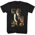 Black Scarface t-shirt featuring a Scarface Scarface Tony at His Desk design