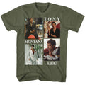 Military Green Scarface t-shirt featuring a Scarface Scarface Montana Collage design