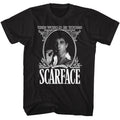 Black Scarface t-shirt featuring a Scarface Scarface World Is Mine Currency design