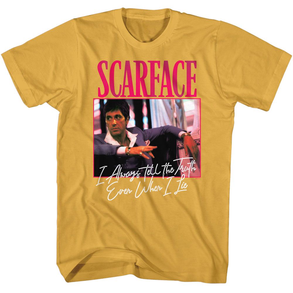 Ginger Scarface t-shirt featuring a Scarface Scarface Even When I Lie design