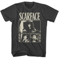 Smoke Gray Scarface t-shirt featuring a Scarface Scarface Three Photos with Roses design