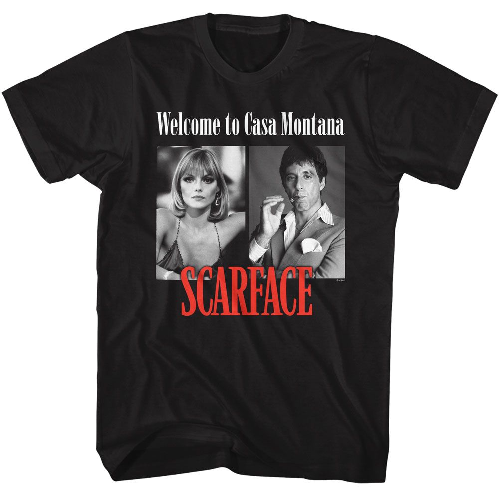 Black Scarface t-shirt featuring a Casa de Montana design