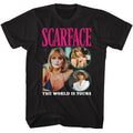 Black Scarface t-shirt featuring a Scarface Scarface Elvira World design