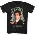Black Scarface t-shirt featuring a Scarface Scarface Money design