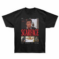 Black Scarface t-shirt featuring a Scarface Scarface the World Is Yours Globe design