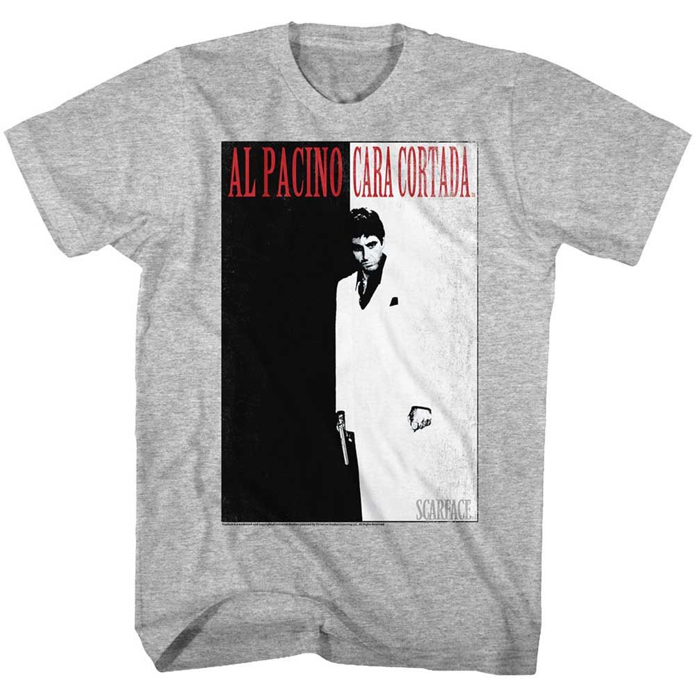 Gray Heather Scarface t-shirt featuring a Scarface Cortada design