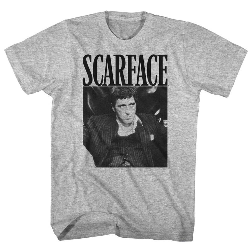Gray Heather Scarface t-shirt featuring a Scarface Gangsta design