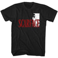 Black Scarface t-shirt featuring a Scarface Sfredwht design