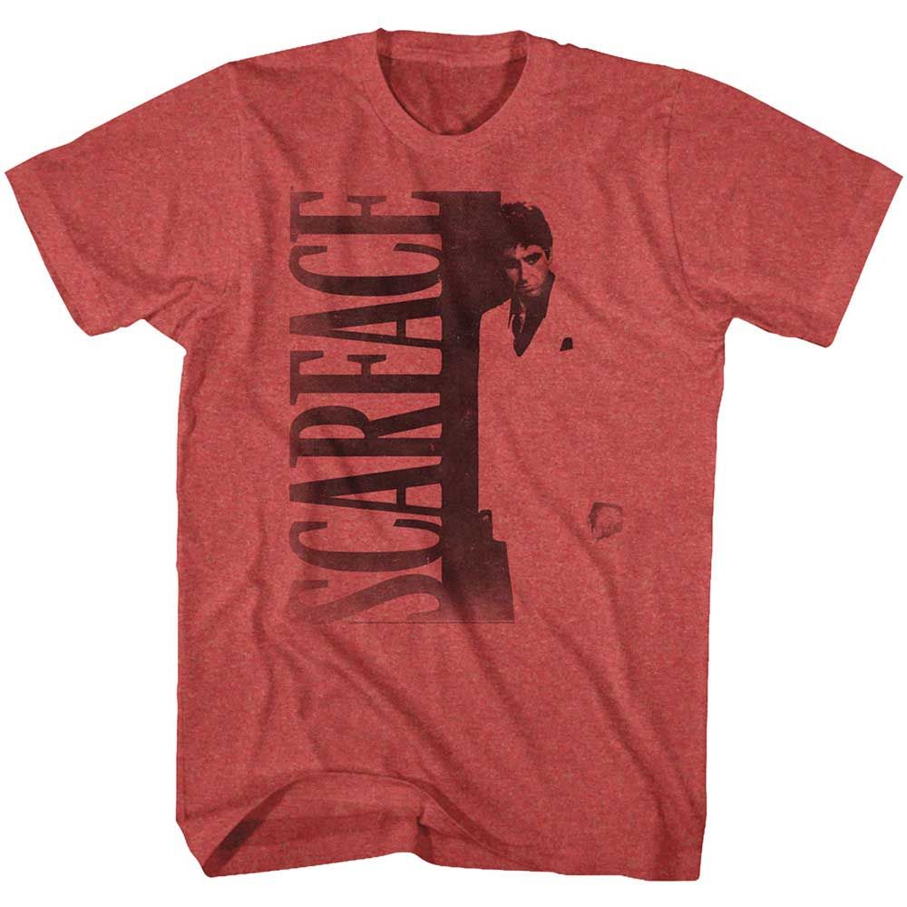 Red Heather Scarface t-shirt featuring a Scarface Scarface design