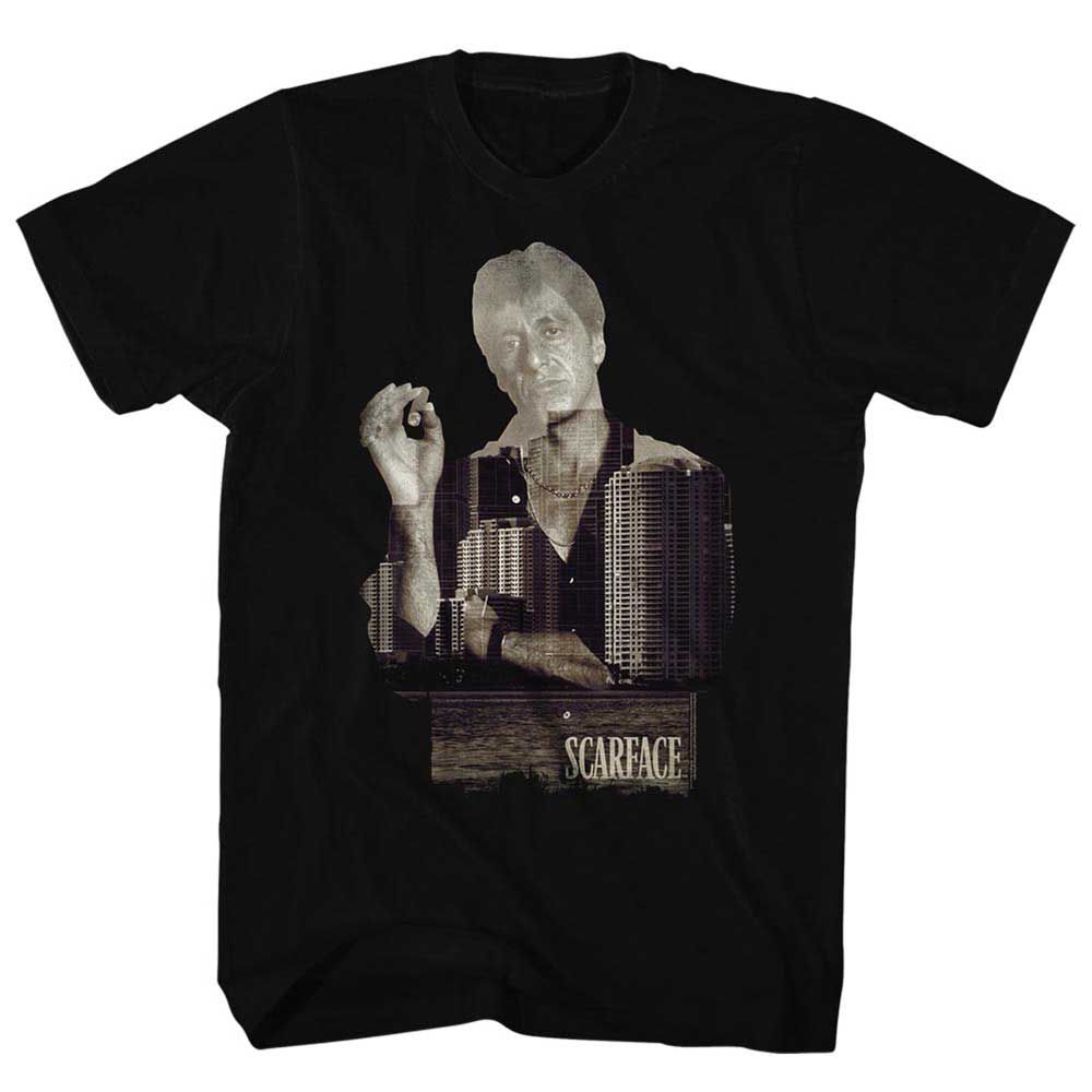 Black Scarface t-shirt featuring a Scarface Double Expose design