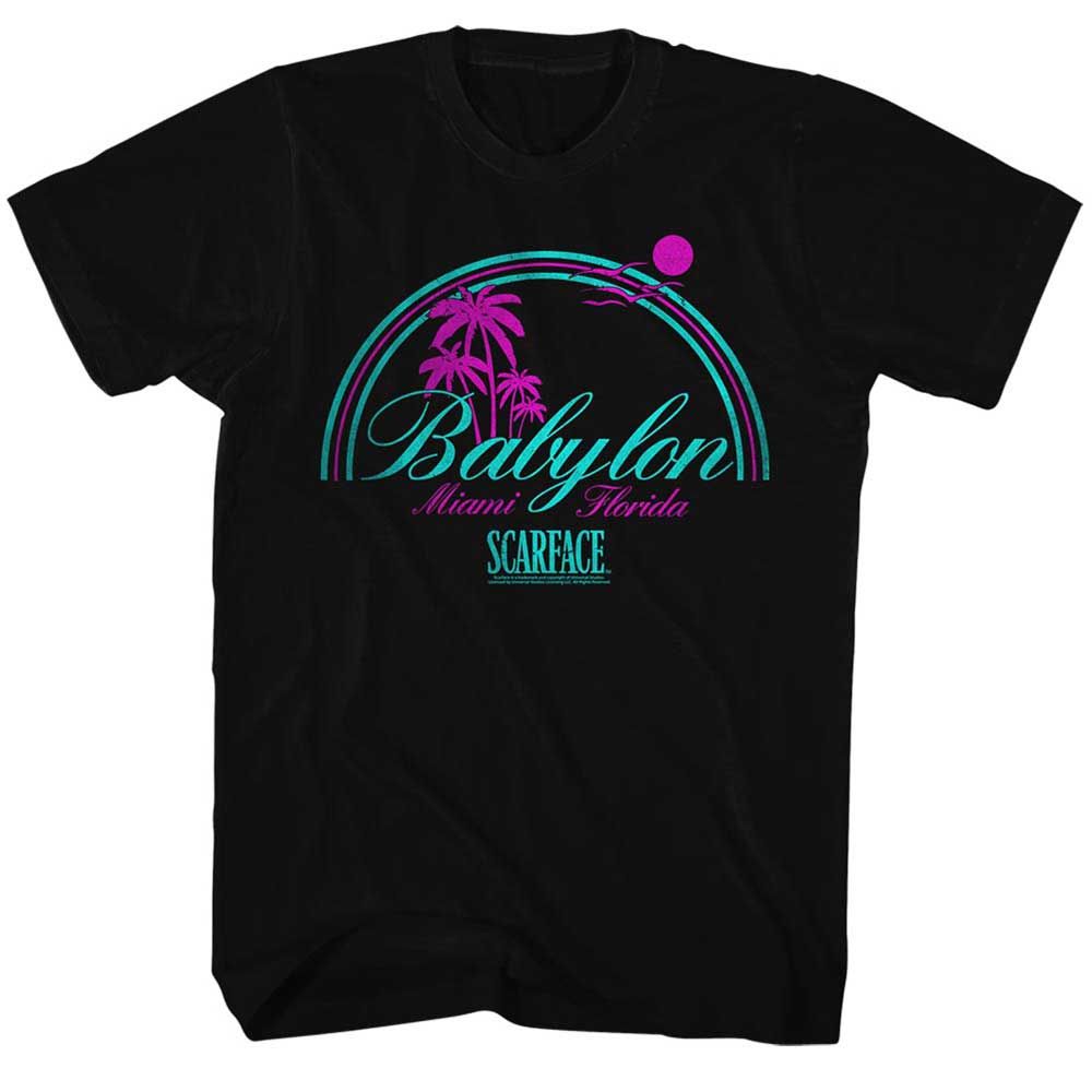 Black Scarface t-shirt featuring a Babylon Club design